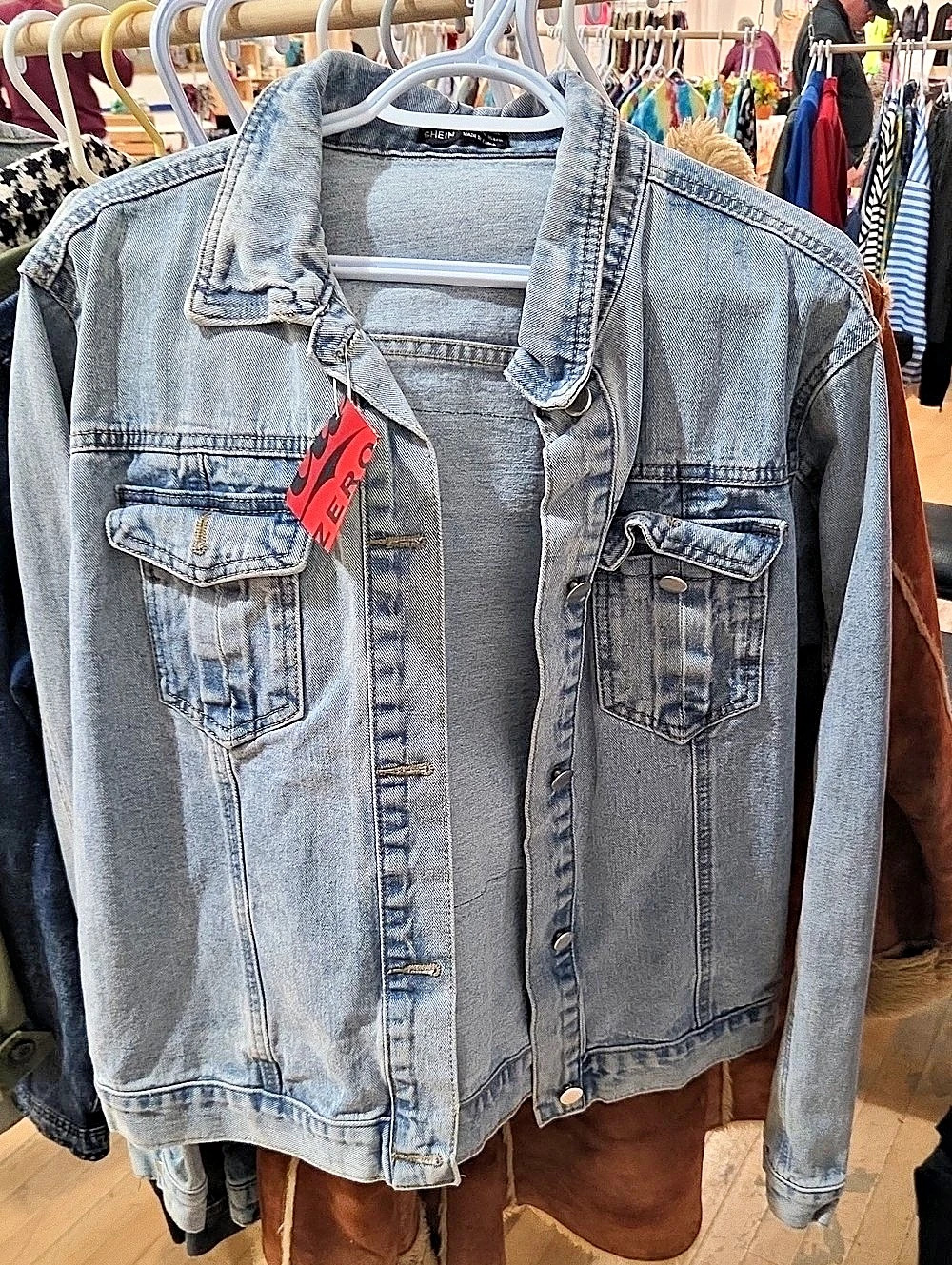 SHEIN Blue Graphic Denim Jacket